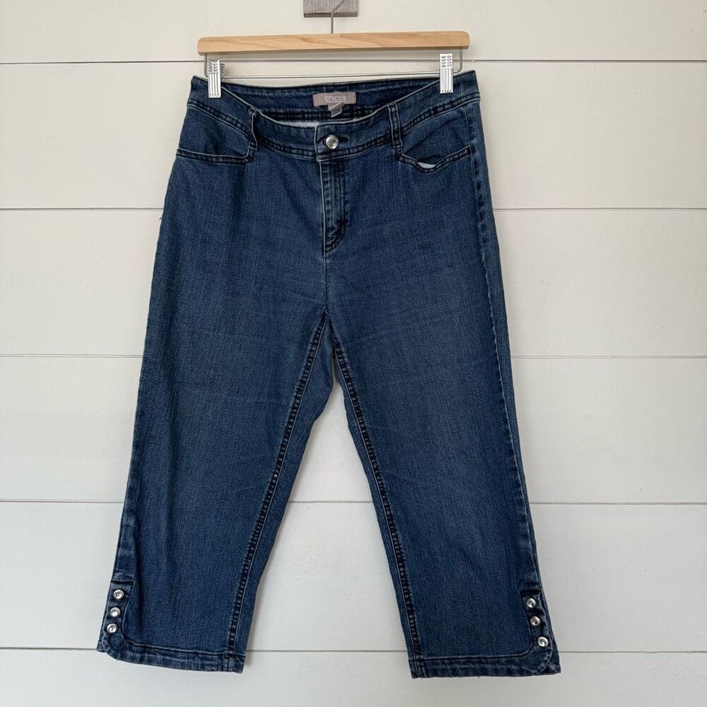 Chico’s Women’s 1 Blue Denim Cropped Jeans Pants